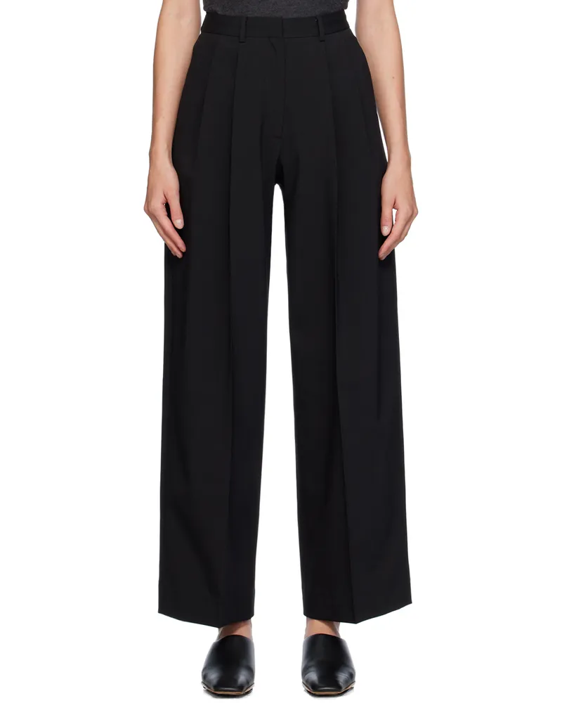 GIA STUDIOS Black Pleated Trousers Black