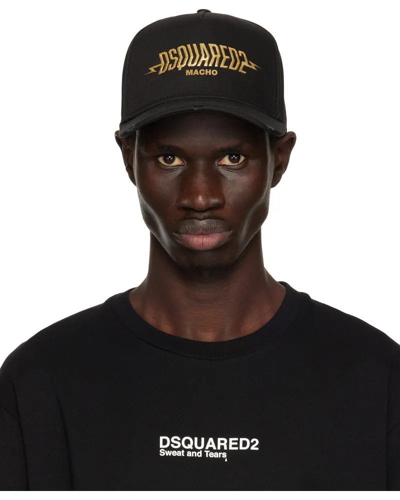 Dsquared2 Black 'Macho' Baseball Cap Nero