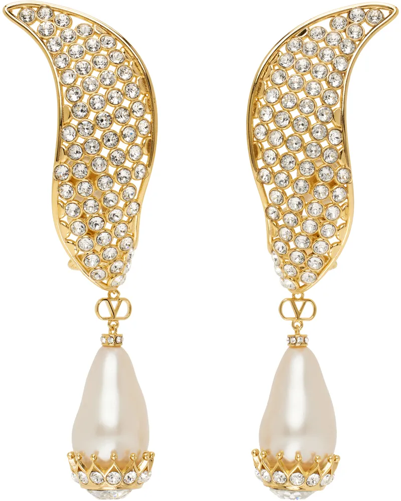 Valentino Garavani Gold 'Poetique des Gouttes' Clip-on