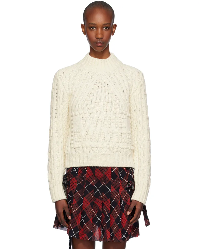 Jean Paul Gaultier Off-White Aran Sweater 64-cream