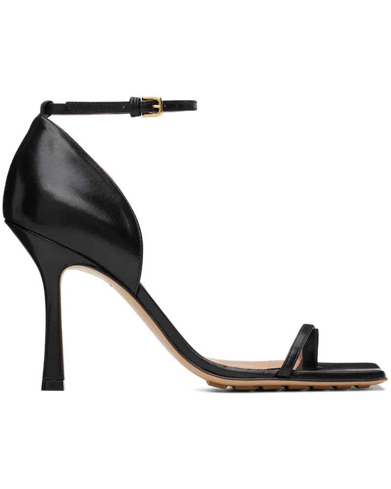 Bottega Veneta Black Stretch Strap Heeled Sandals 1000