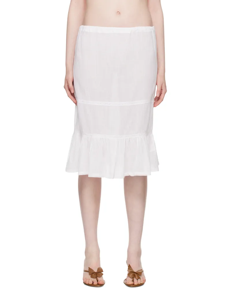 GIMAGUAS White Swan Midi Skirt White