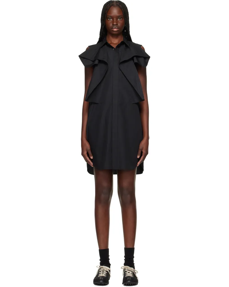 Sacai Black Poplin Minidress 001