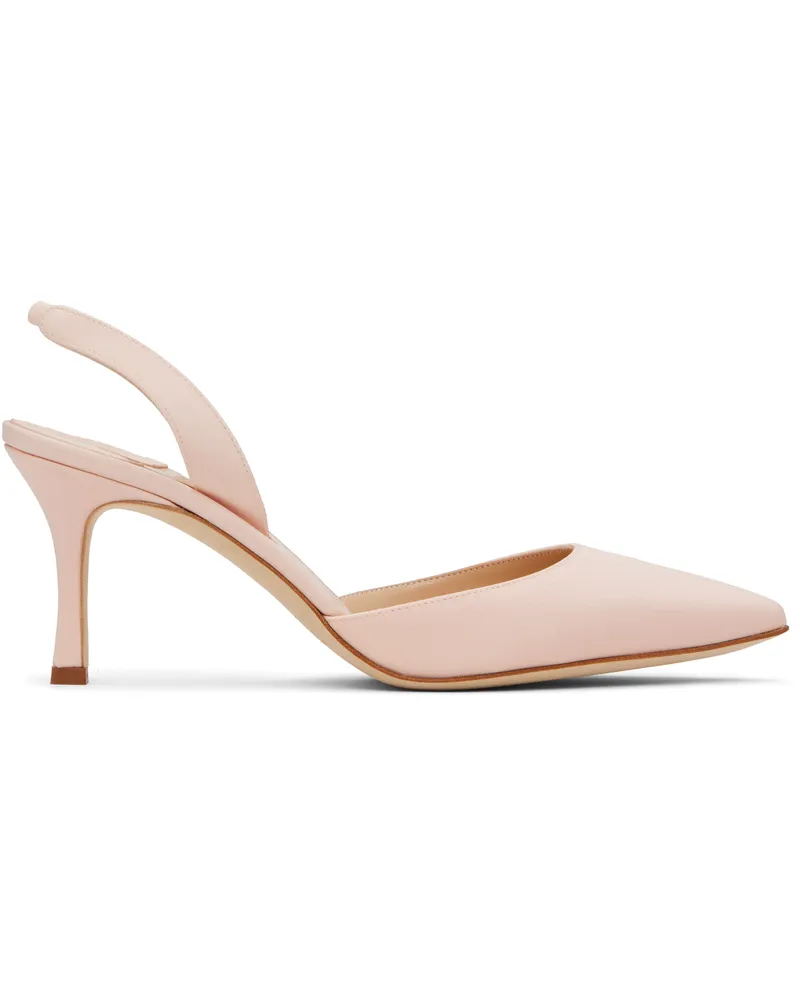 Manolo Blahnik Pink Carolyne 70 Heels Lnud(2713)