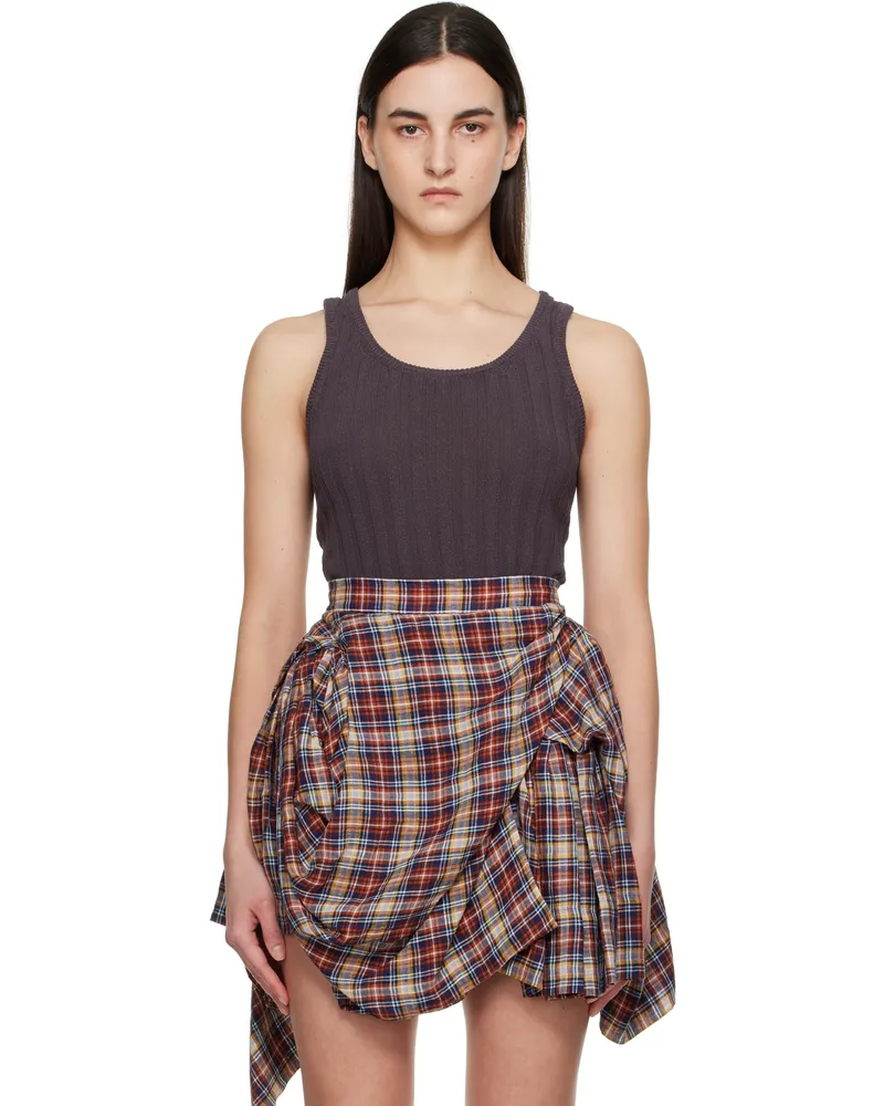 Acne Studios Purple Rib-Knit Tank Top Aa3