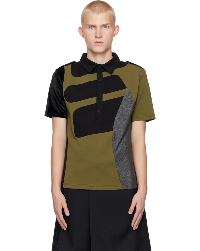 GmbH Multicolor Patchwork Polo Khaki