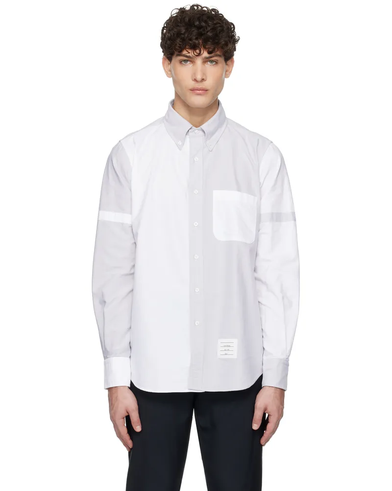 Thom Browne White & Gray Funmix Shirt Med
