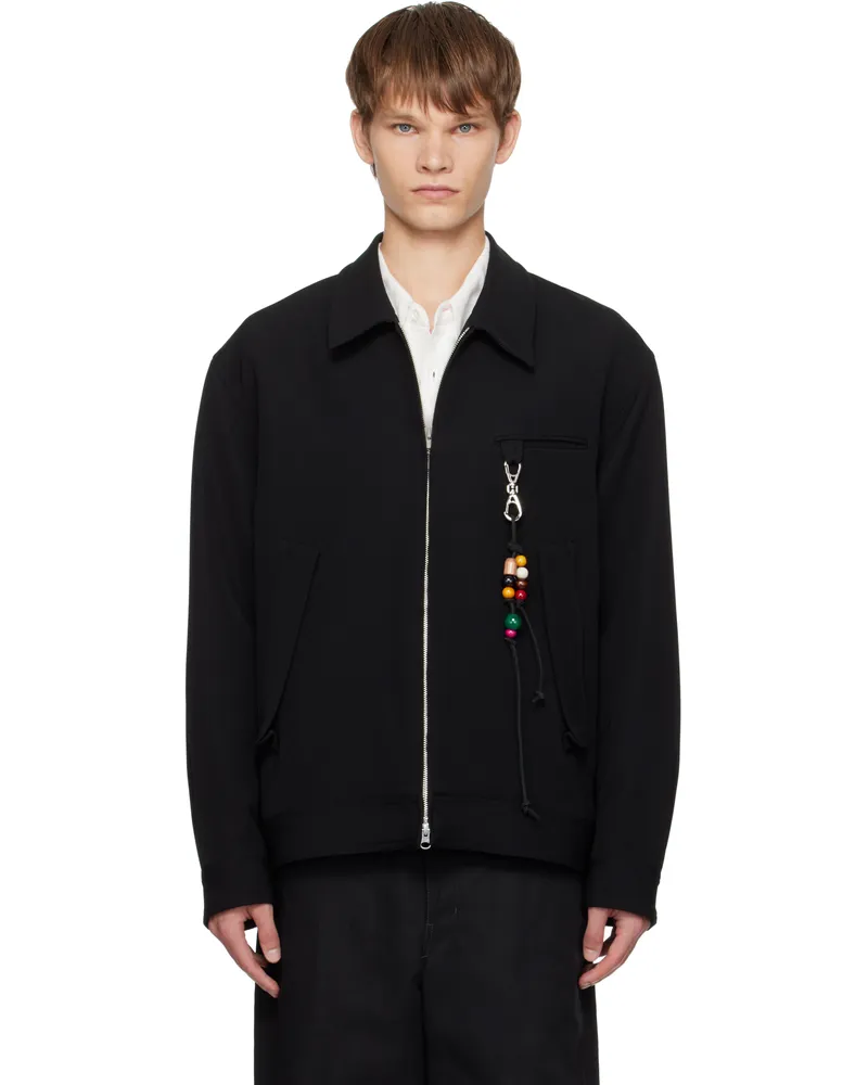 Song For The Mute Black Gabardine Coach Jacket Black