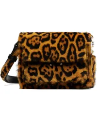 Marni Brown Mini Trunk Bag 00yleopard