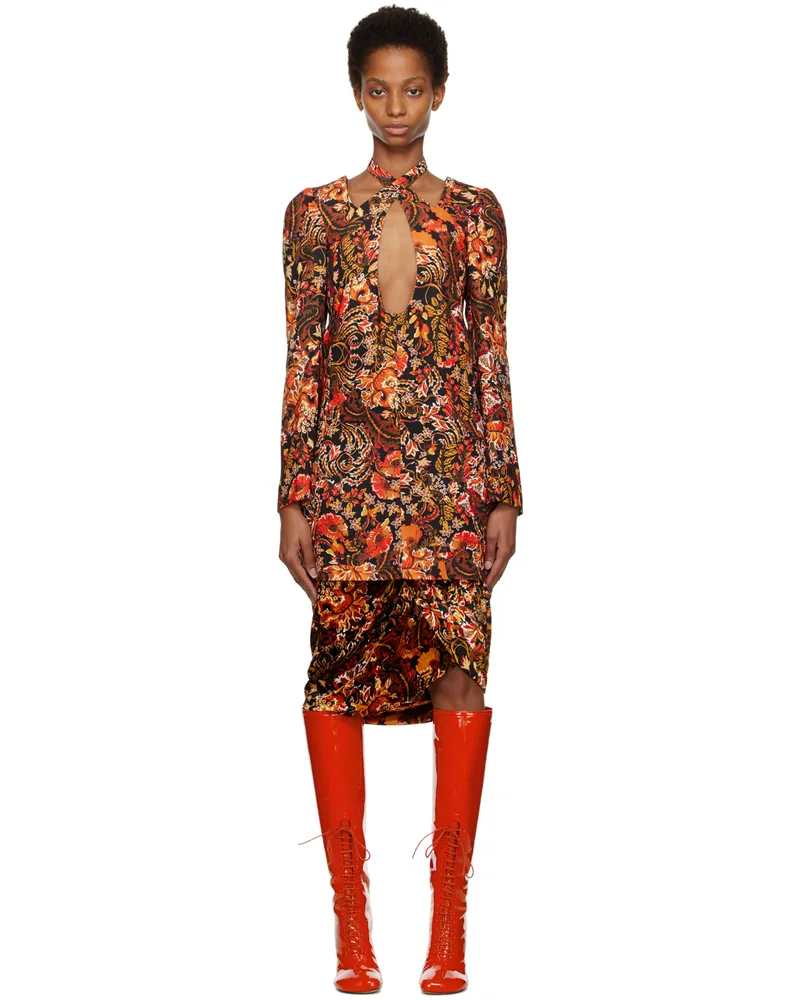 Dries van Noten Orange Cutout Minidress 353