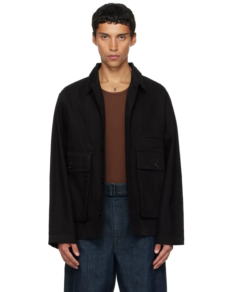 Christophe Lemaire Black Boxy Denim Jacket Bk999