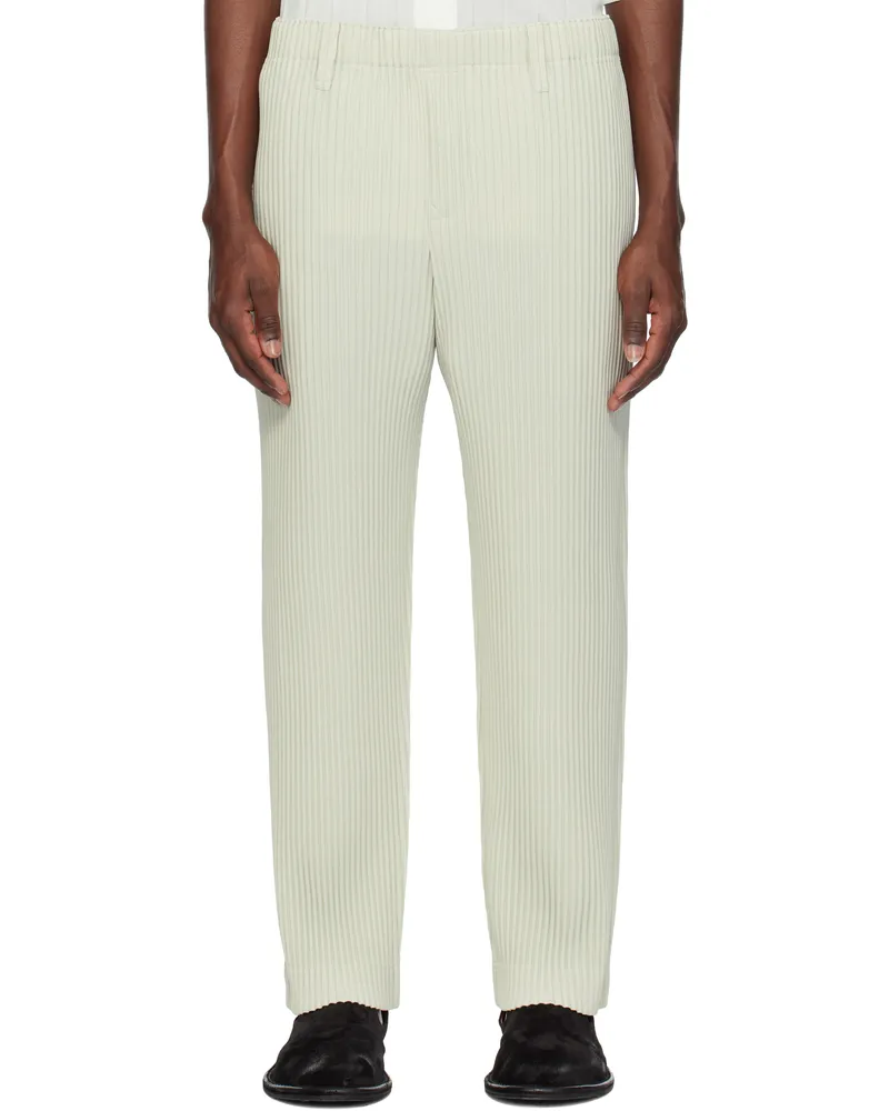 Issey Miyake Gray Tailored Pleats 1 Trousers 17-frosty