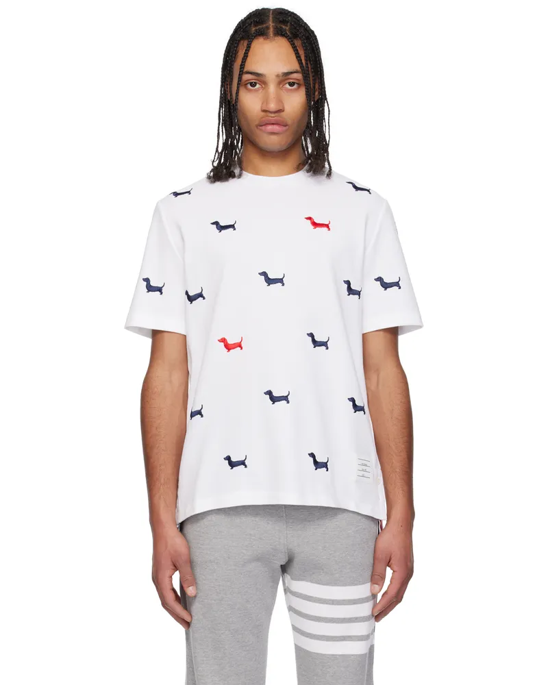 Thom Browne White Classic Pique Hector Short Sleeve T-shirt 100