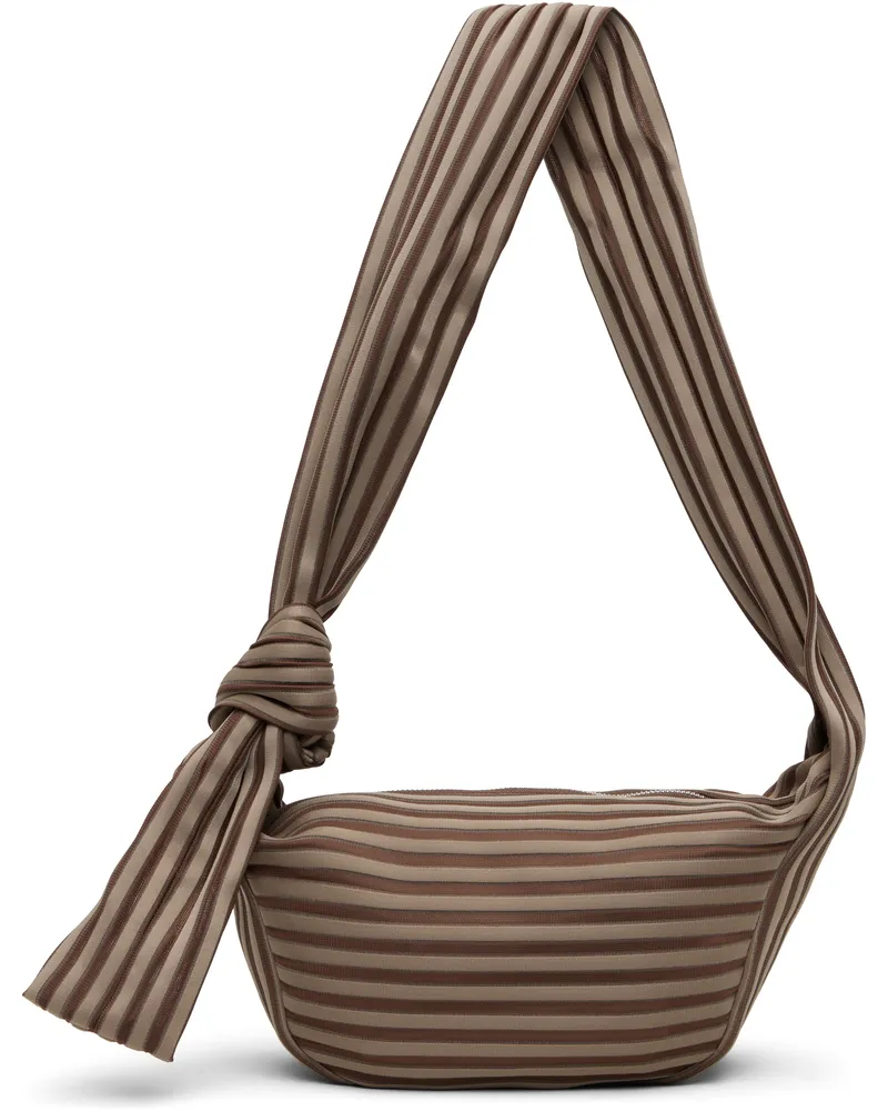 Issey Miyake Gray June Linear Knit 56 Bag 10