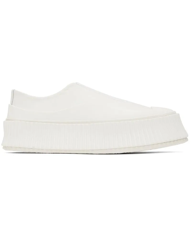 Jil Sander White Slip-On Platform Sneakers 102