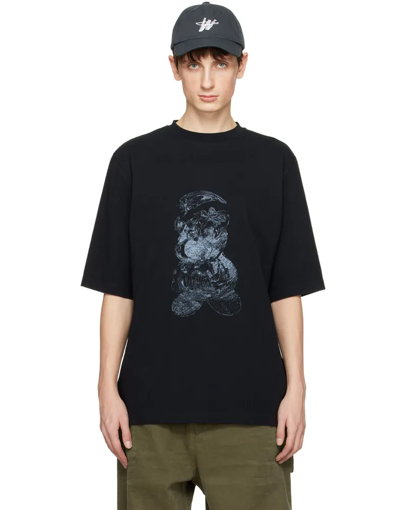 WE 11 DONE Black Overdyed T-Shirt Black