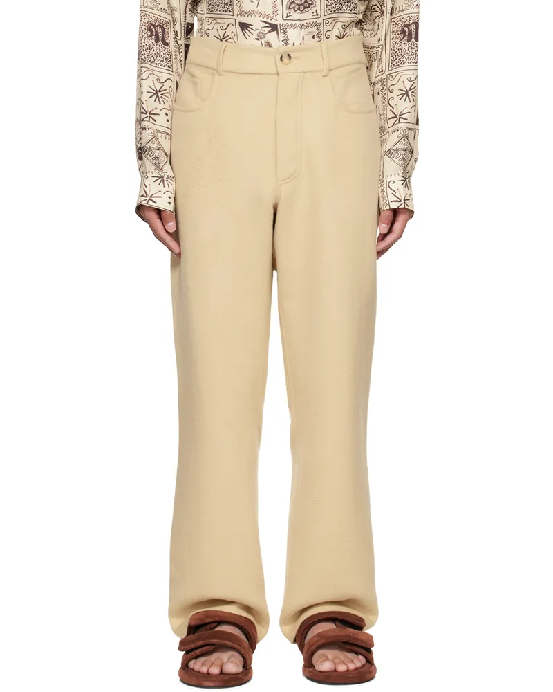 Nanushka Off-White Savi Baggy Trousers Creme