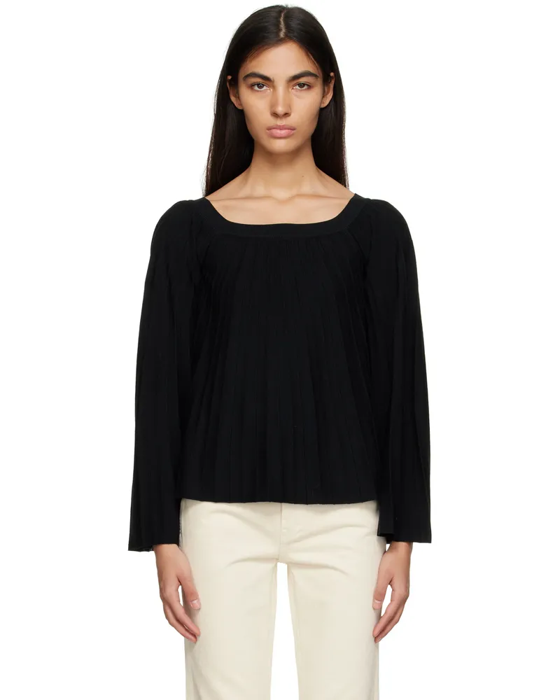 Chloé Black Pleated Sweater 001