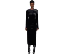Black Twisted Midi Dress