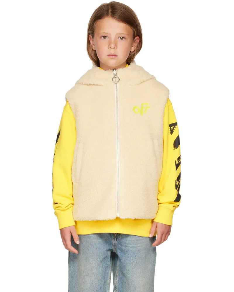 OFF-WHITE Kids Reversible Off-White Teddy Vest Off