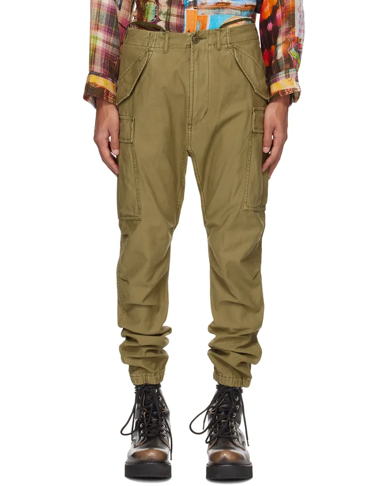 R13 Khaki Tapered Cargo Pants Olive