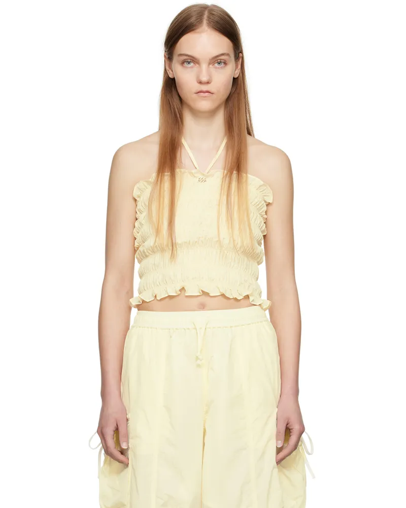 Kijun Yellow Shirred Tube Top Paleyellow