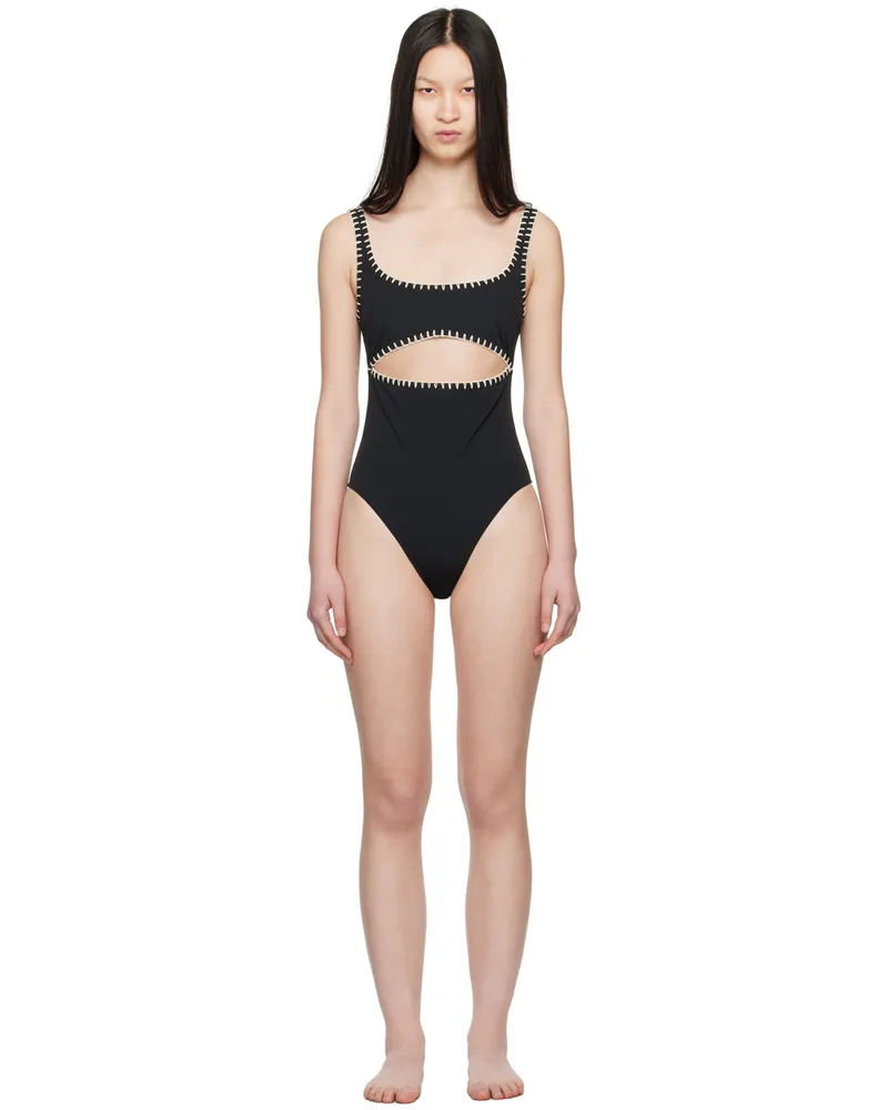 Nanushka Black Sorena One-Piece Swimsuit Black