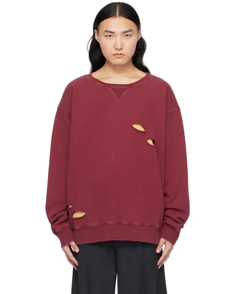 Maison Margiela Burgundy Cutout Sweatshirt 259