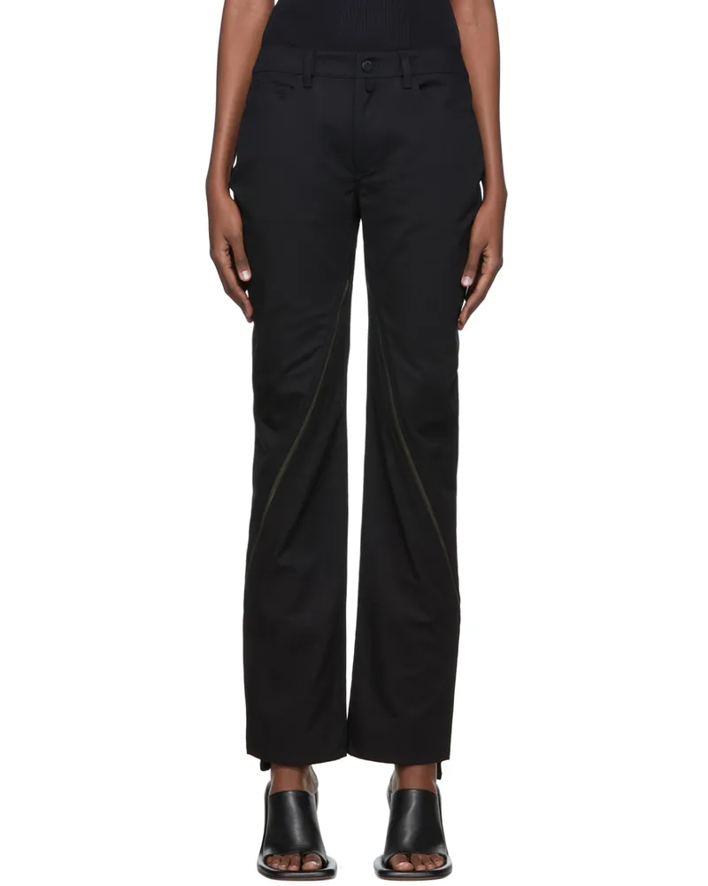 032c Black Organic Cotton Trousers Black