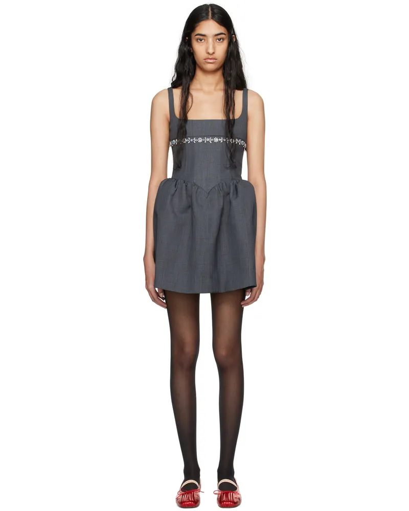 SHUSHU/TONG Gray Puffy Minidress Gr100