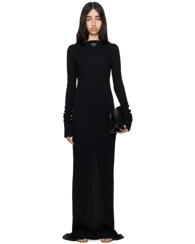 Commission Black Reversed Henley Maxi Dress Charcoal