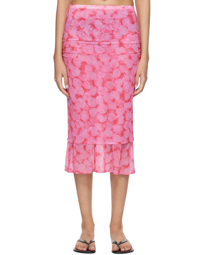 Dries van Noten Pink Double Layered Midi Skirt 305