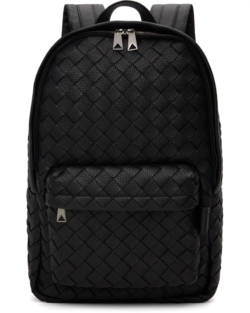 Bottega Veneta Black Intrecciato Backpack 8803