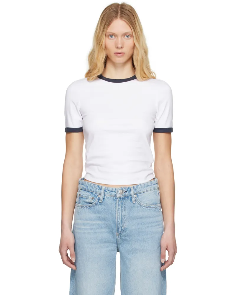 Rag & Bone White Mia Ringer T-shirt Whitemult