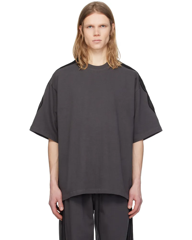 Song For The Mute Gray 'Appliqué' Gym T-shirt Washed