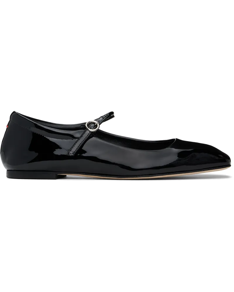 aeyde Black Uma Leather Mary-Jane Ballerina Flats Black