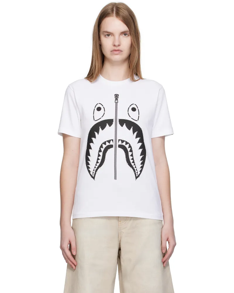 BAPE White Crystal Stone Shark T-shirt White