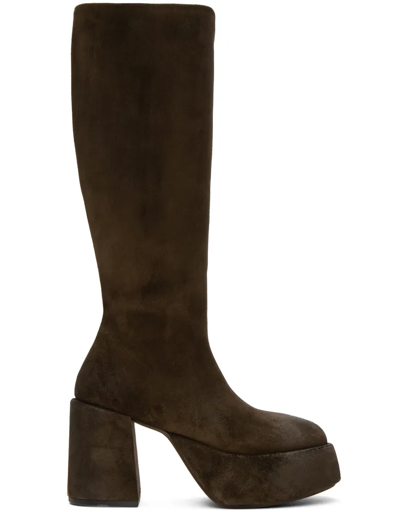 Marsèll SSENSE Exclusive Brown Tacplat Boots 460