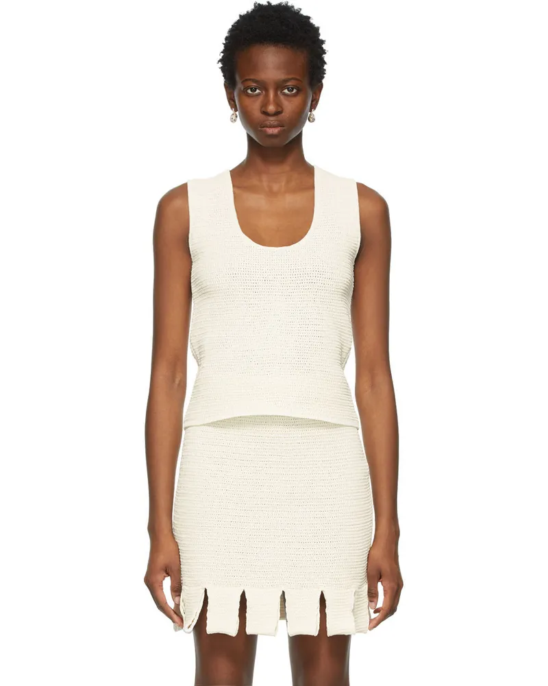 Bottega Veneta Beige Mesh Tank Top 2945