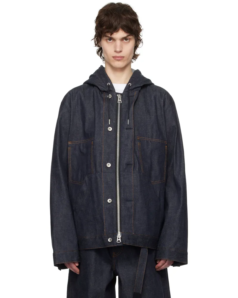 Sacai Indigo Hooded Denim Jacket 499