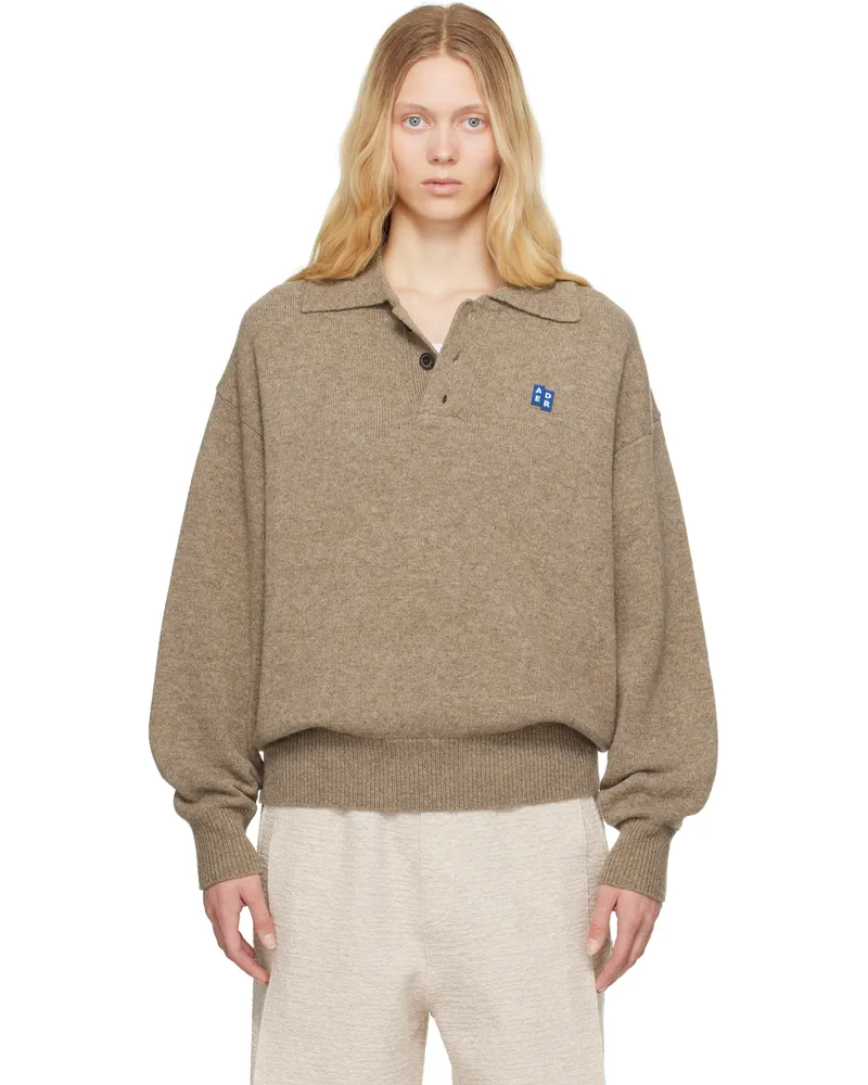 Adererror Beige Sig; BL Tag Knit 02 Polo Beige