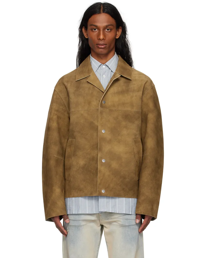 Hope Tan Boxy Suede Jacket Tobacco