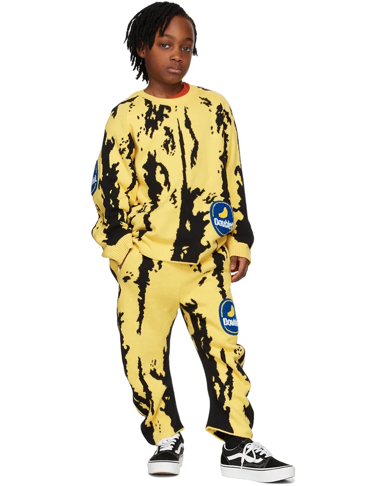 Doublet Kids Yellow & Black Banana Lounge Pants Yellow