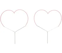 Pink Maxi 'Y' Heart Earrings