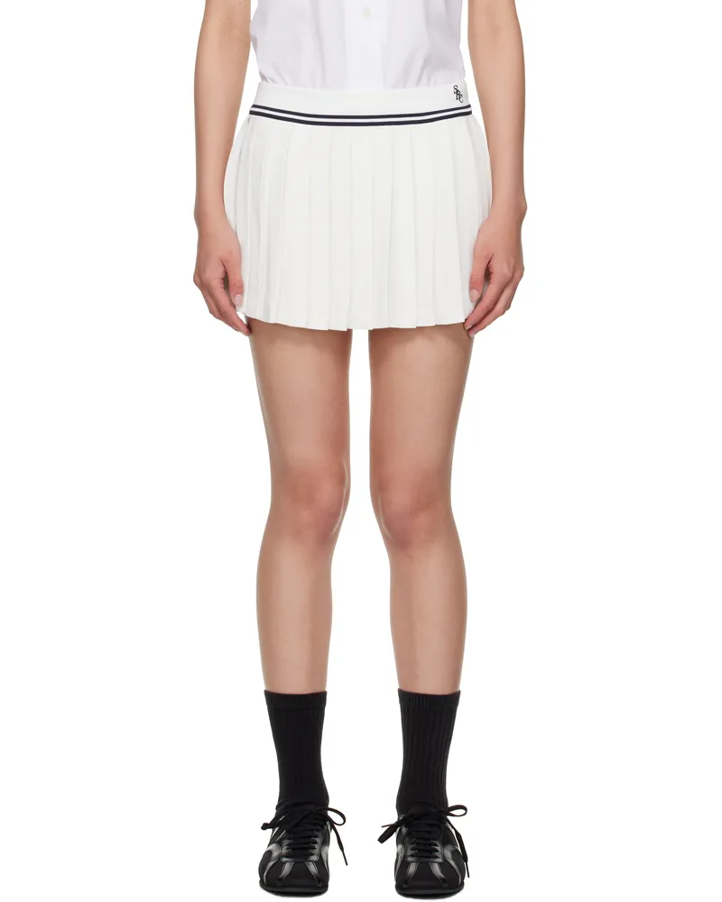 SPORTY & RICH White 'SRC' Logo Abigail Miniskirt 48