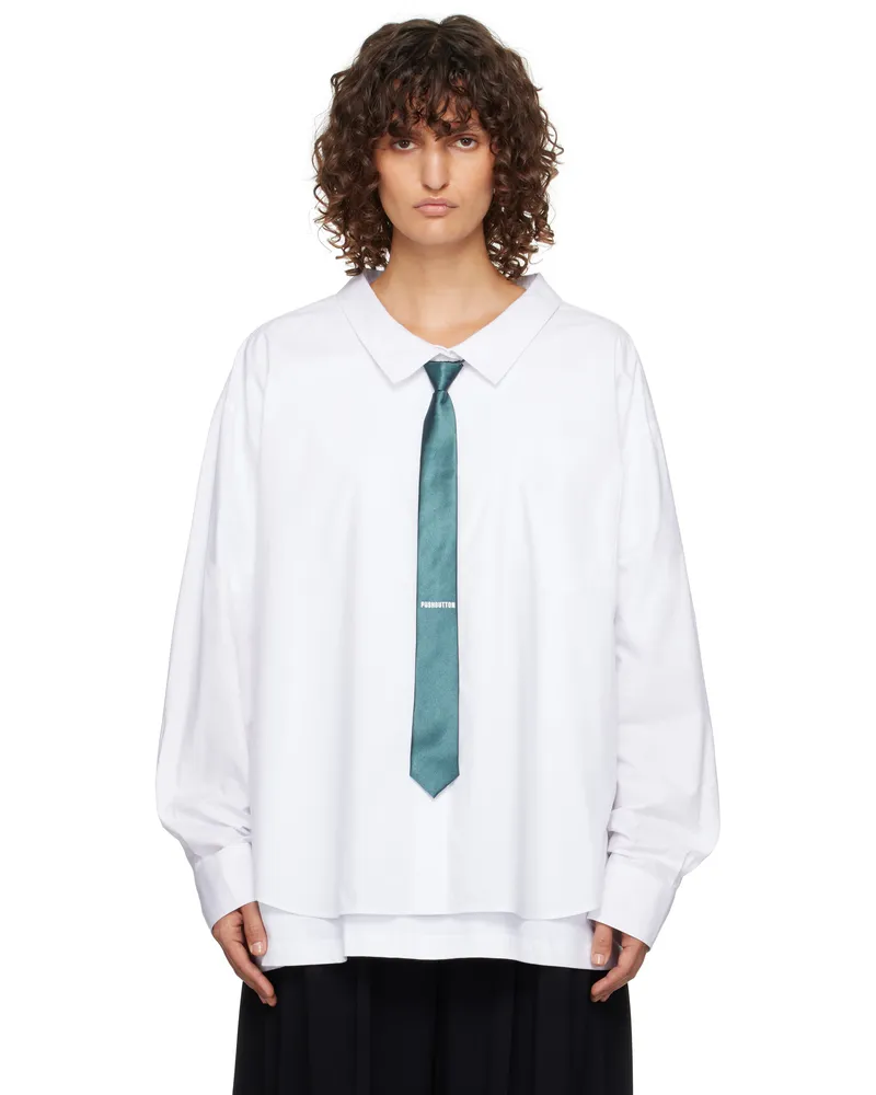 pushBUTTON White Combi Shirt White