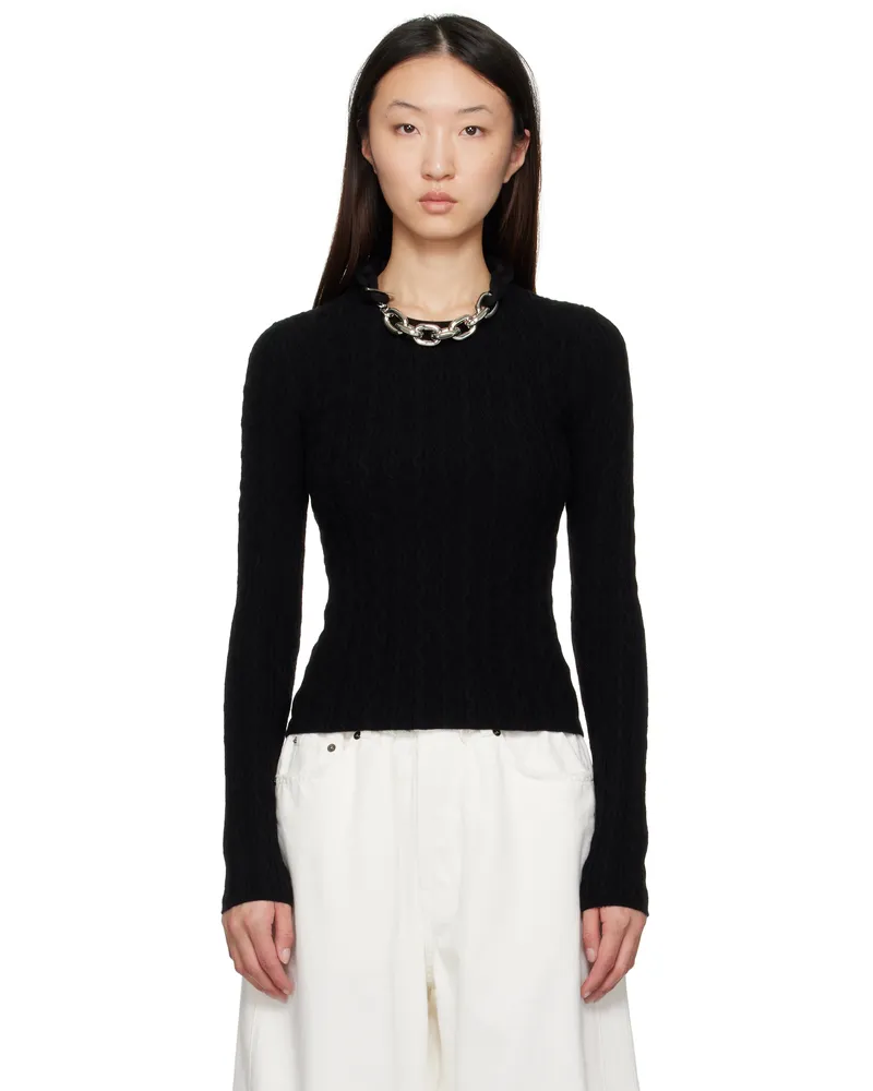 Paco Rabanne Black Wool Sweater Black
