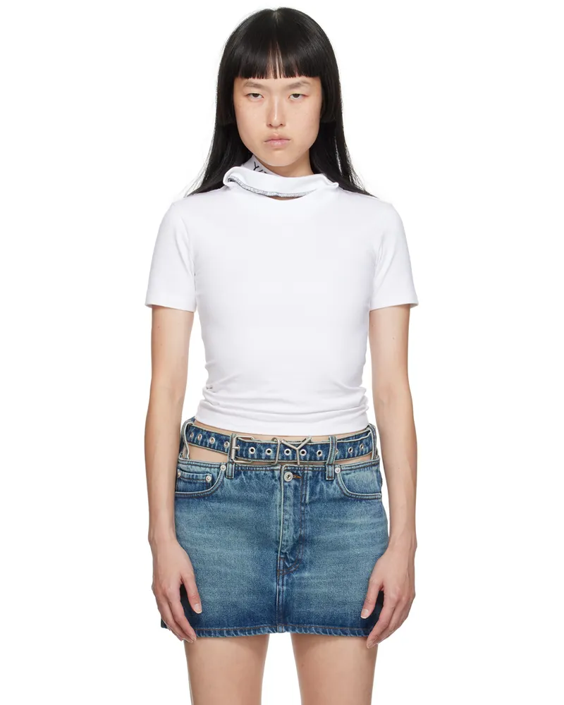 Y/PROJECT White Triple Collar Baby T-Shirt Evergreen