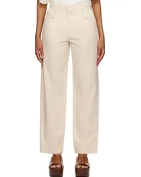 See by Chloé Off-White Pleated Jeans Antique