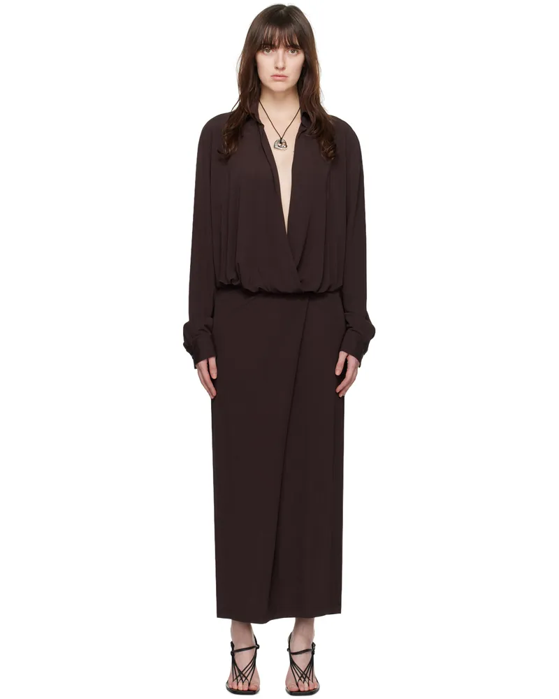 Christopher Esber Brown Framed Buckle Maxi Dress Cacao
